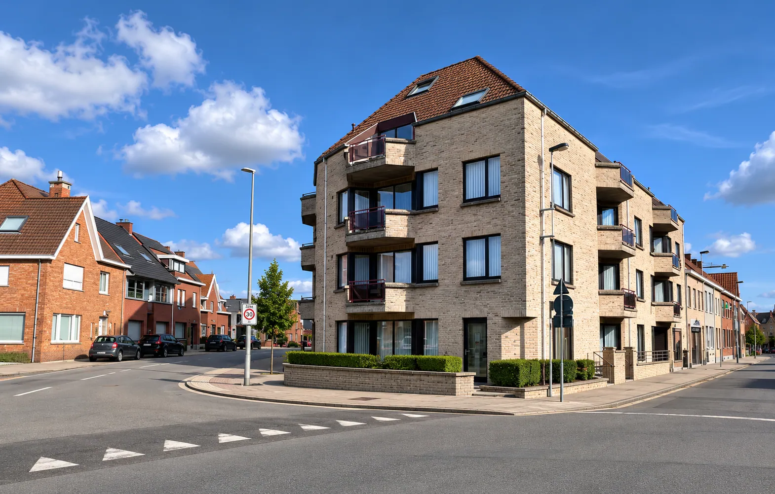 Roeselare – Zeer lichtrijk appartement met 2 slaapkamers, 2 terrassen en dubbele garage
